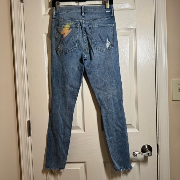 Rare MOTHER Denim STUNNER ANKLE STEP FRAY High Rise Jeans HELTER SKELTER 26 $258 - Picture 7 of 16